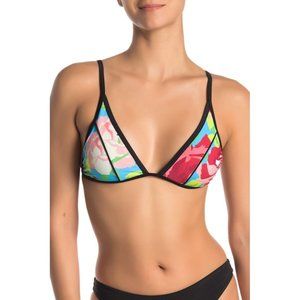 Betsey Johnson Floral triangle bikini top